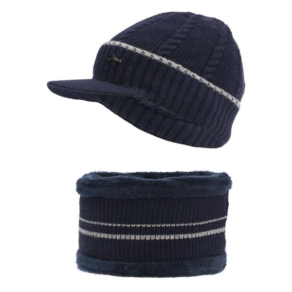 

beanies 2021 winter beanie hats scarf set warm knit hat skull cap neck warmer with thick fleece lined and for men women