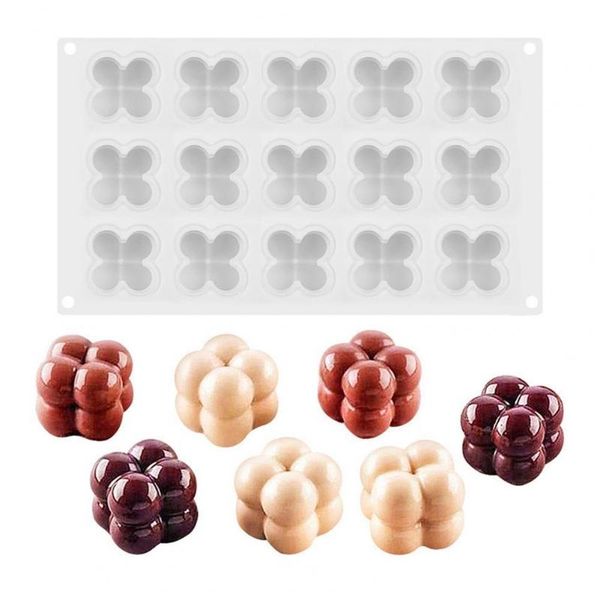 

craft tools flexible bpa-15-cavity pastry truffle jelly 3d baking molds for family