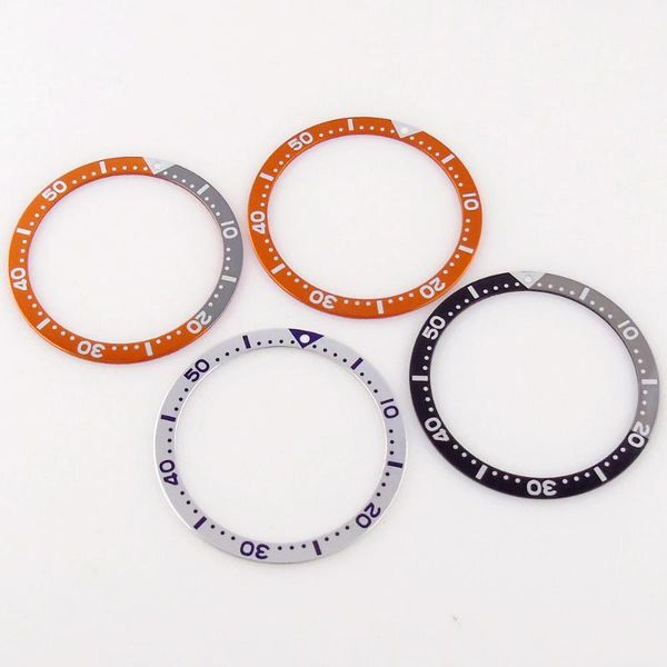 

repair tools & kits orange/black flat 38mm*31.5mm fit skx007 skx009 alloy aluminum watch bezel insert ring case