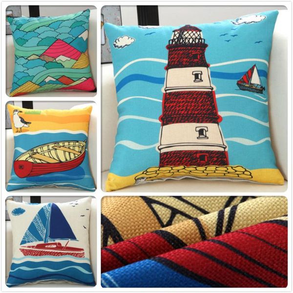 

scenic print cushion cover home decors sofa seat chair back waist cushioncover car office nap throw pillow case pillowcase 45cm cushion/deco