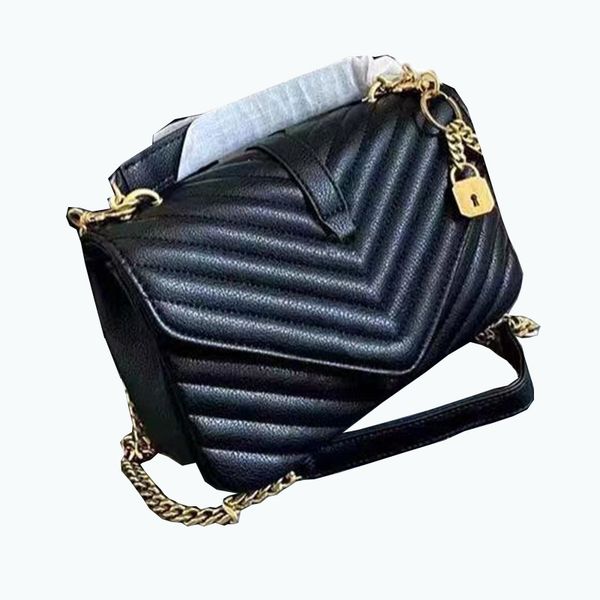 

2021 big brand high-quality ladies shoulder bags fashion all-match messenger bag with lock decoration 3-color metal chain handbag casual tot