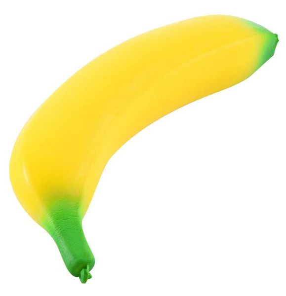 2021 Squishy Banane 18 cm Gelb Squishy Super Squeeze Langsam steigende Kawaii Squishies Simulation Obst Brot Kinderspielzeug Dekompressionsspielzeug