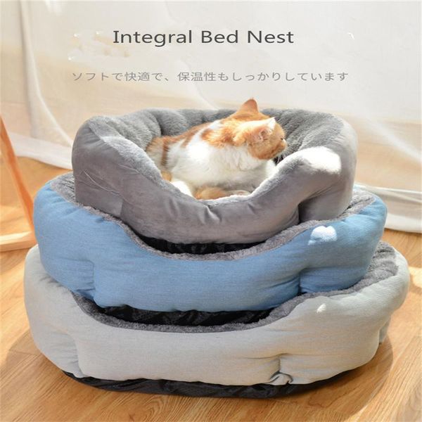 

self-warming cat and dog bed nesting pet sofa fleece lining d198 kennels & pens