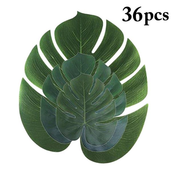 

decorative flowers & wreaths 36pcs monstera artificial plants plastic tropical palm tree leaves home garden decoration accessories pography