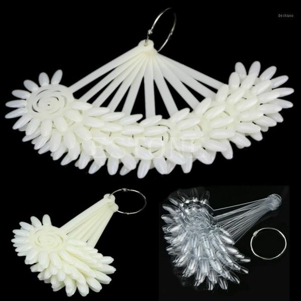 

wholesale false nail art sticks tips stick polish display practice tool fan nude clear 1, Red;gold