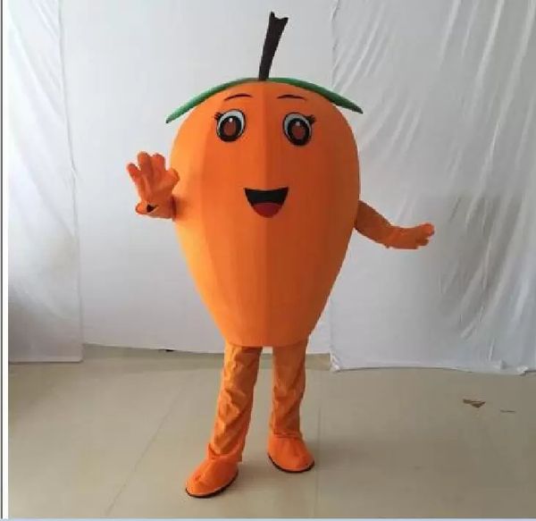 Vendita di fabbrica Mascotte Tasty Orange Loquat Mascot Costume Personaggio dei cartoni animati Mascotte Green Leaves Brown Stipe Apparel