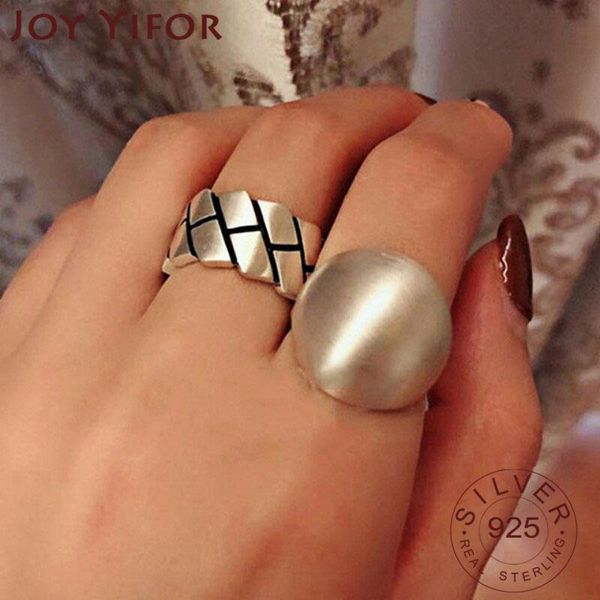 

cluster rings minimalist 925 sterling silver large ball smooth for women fashion creative birthday party jewelry gifts, Golden;silver