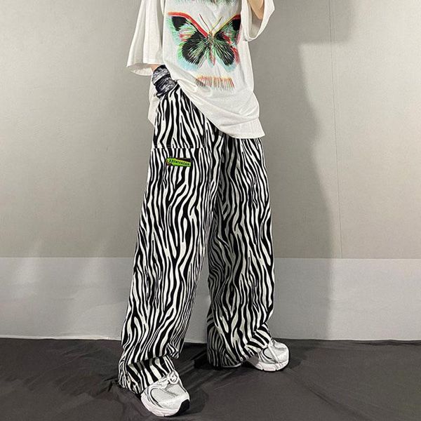 

women's pants & capris women autumn harajuku y2k zebra sweatpants for baggy sports jogger high waist sweat oversize trousers, Black;white