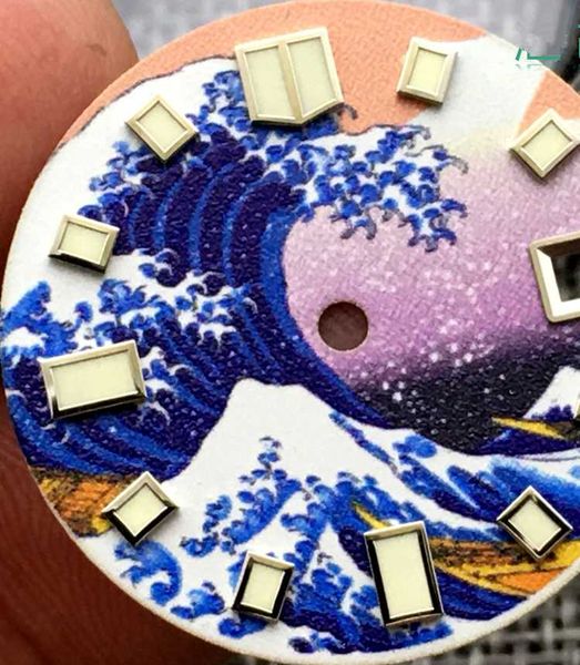 

repair tools & kits 1pc 28.5mm green luminous watch dial for nh35 movement