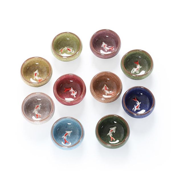 

10pcs ice cracked glaze/ceramic tea cup/water cup 50ml/houseware cups & saucers