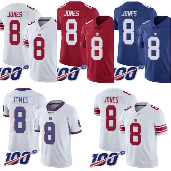 

new york giants men #8 daniel jones women youth 100th jersey, Black;red
