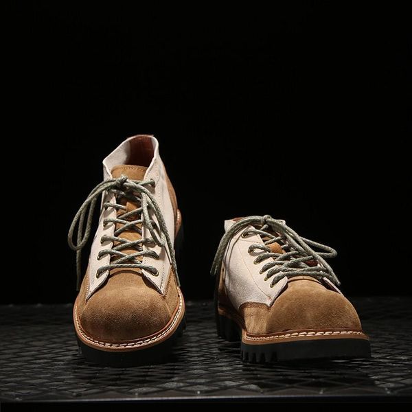 

dress shoes british style mens vintage cow suede colors panelled lace up business casual oxford round toe high bl48, Black