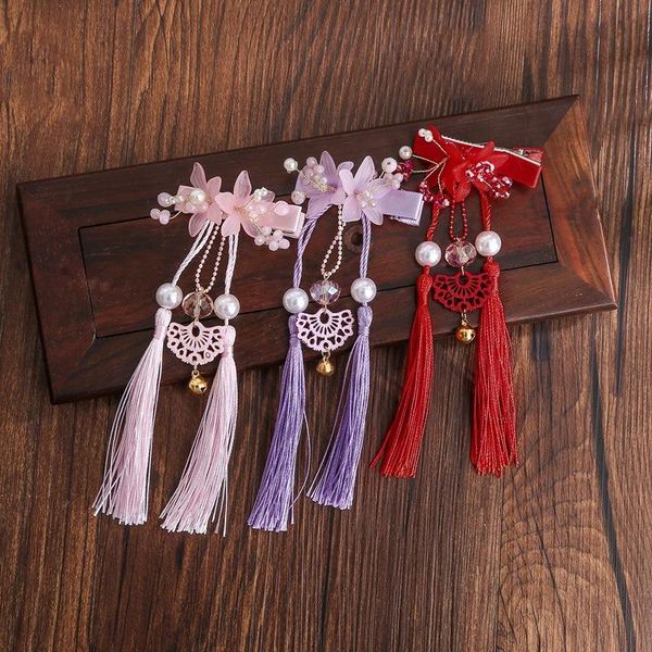 

hair clips & barrettes retro tassel ribbon hairpin, ancient headdress hanfu, super fairy children's accessories.a pair, Golden;silver