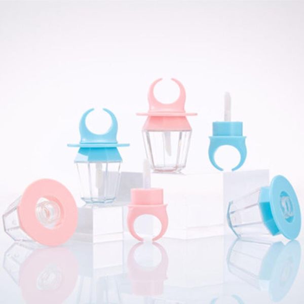 

storage bottles & jars 5/10pieces 8ml novelty blue empty lip gloss tubes creative feeding bottle shape glaze vials with rubber inserts