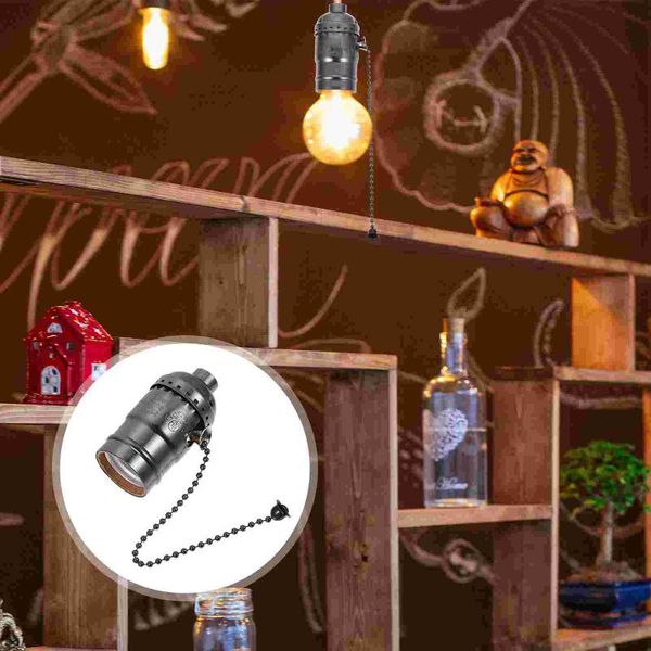 

smart home control retro e-27 lamp holder aluminum light socket with zipper