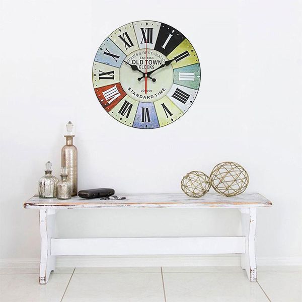 

cm home creative art decoration room ornaments decorative wooden retro wall clock clocks