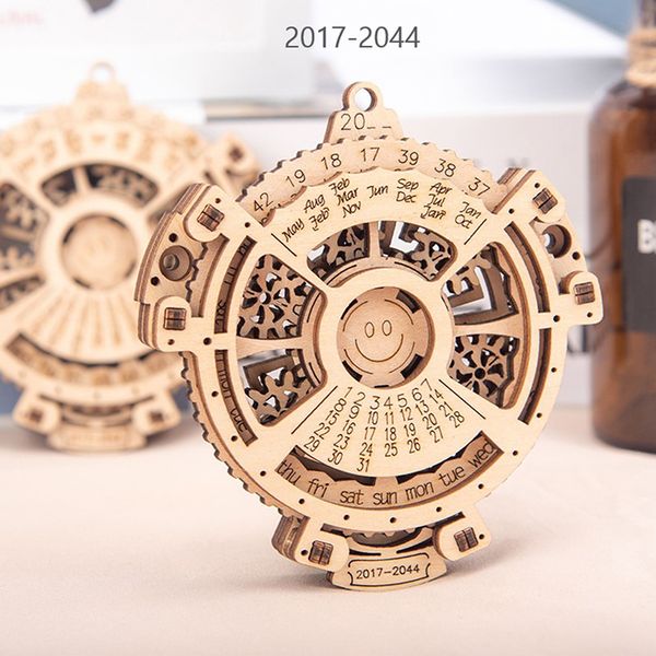 

creative unique 3d puzzles mini unique perpetual calendar wooden mechanical transmission carving 2017 to 2044 calendar