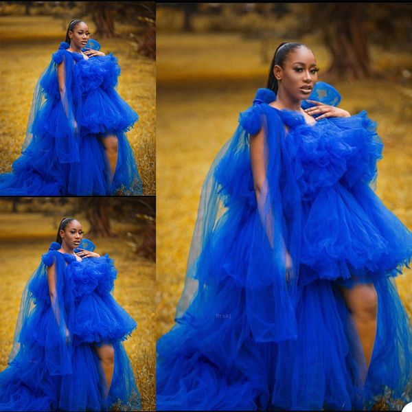 

royal blue ball gown prom dresses tulle robes for p shoot baby shower ruffle women dress pgraphy robe, Black