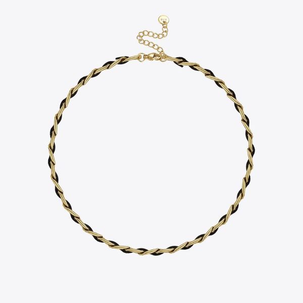 

chains enfashion goth leather chain necklace for women bijoux femme gold color choker necklaces fashion jewelry stainless steel p213211, Silver