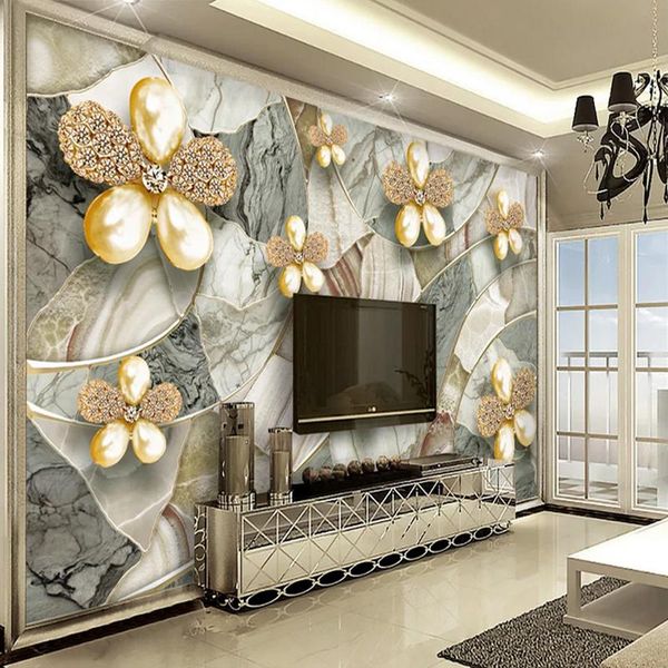 

flower 3d wallpaper home decoration diamond marble damask wall mural wallpapers