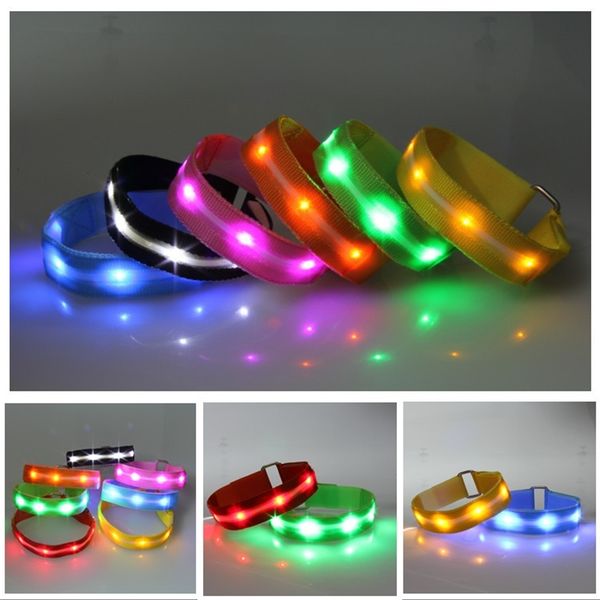 

lamp wire mesh flash led light bracelet with riding arm band