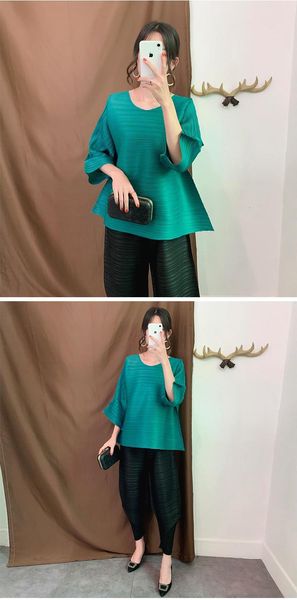 

knits fashionable joker fold type o-neck pure color three quarter t-shirt, White