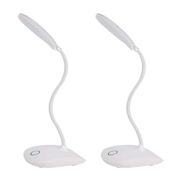 

book lights 2 pack led desk lamp with flexible gooseneck 3 level brightness battery operated table 5w touch control compact portable