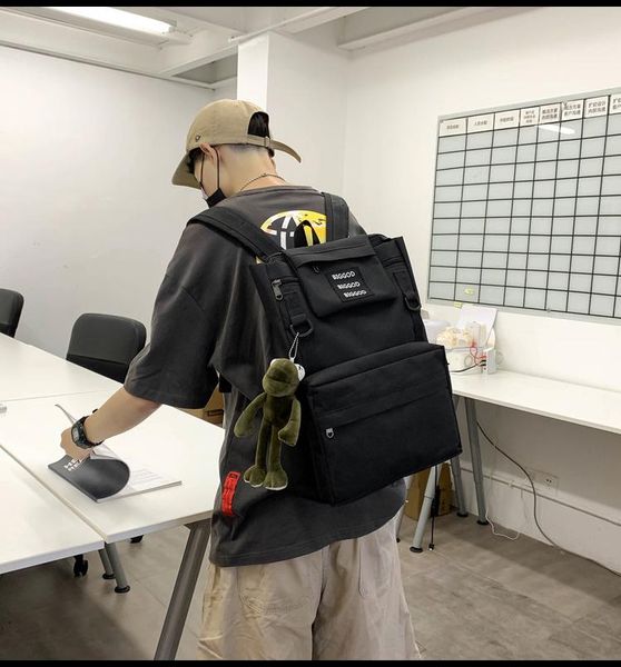 

simple and casual backpack men's fashion trend college student cute schoolbag