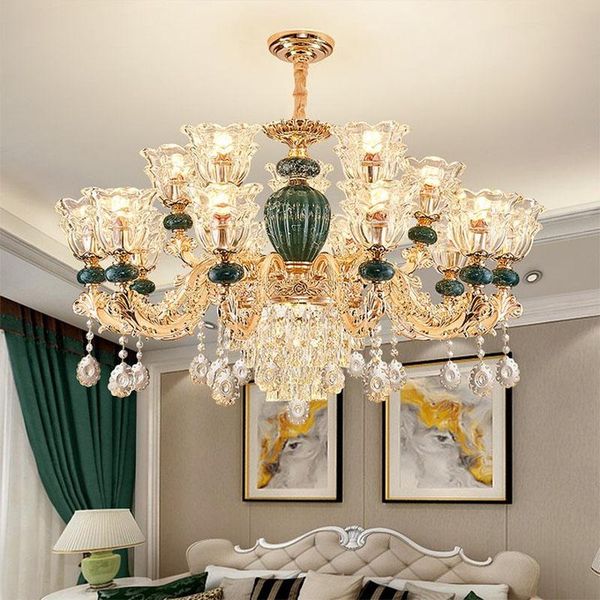 

chandeliers european style chandelier living room lamp luxury atmosphere home hall ceramic crystal lamps 85-265v