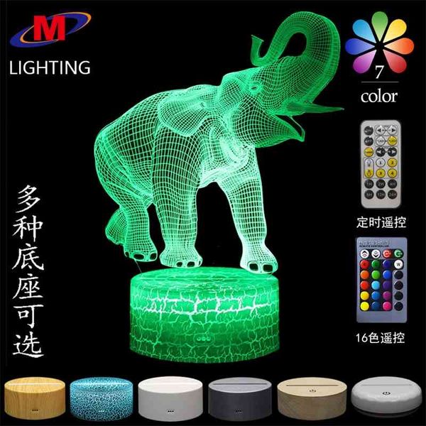 

elephant series 3d table led atmosphere lamp, creative gift, visual three-dimensional colorful night lamp