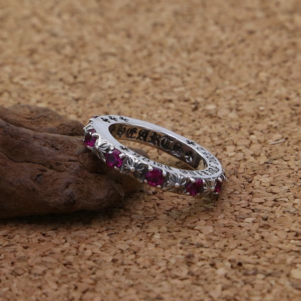 

925 sterling silver handmade crosses band rings with red stones american european punk gothic style antique designer luxury jewelry accessor
