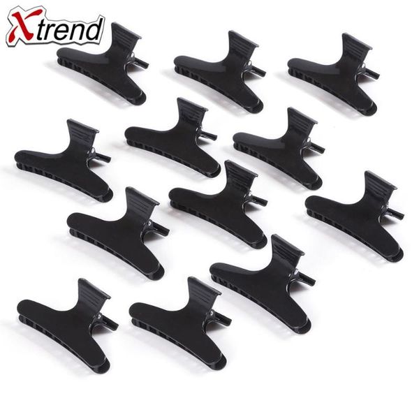 

clip in/on hair extensions 12pcs/set butterfly clips plastic hairpins hairstyle design styling tools hairdressing tool woman girl's, Black;brown