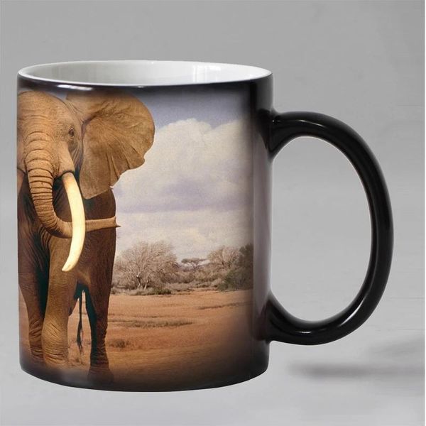 

mugs elephant animals heat reveal mug ceramic color changing coffee magic tea cup gift