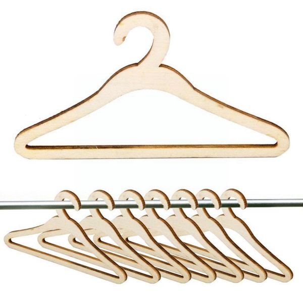 

hangers & racks 3 pieces natural wood color wooden clothes hanger dolls for msd accessory hook cloth luts e6p4
