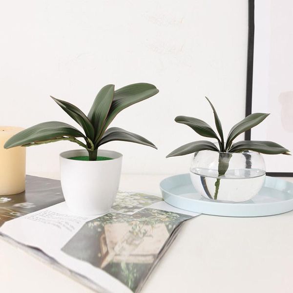 

decorative flowers & wreaths real touch butterfly orchid leaf green small tree plants fake potted ornaments for home garden decor party el