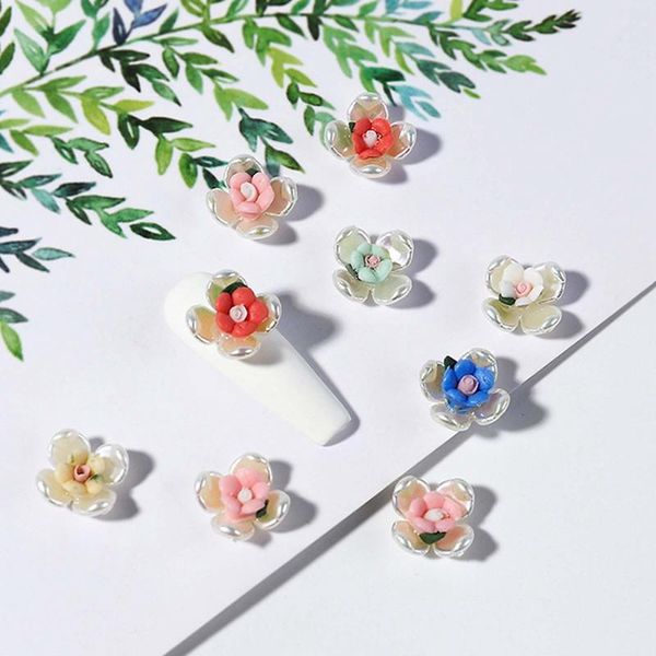 

nail art decorations 5pcs/set 3d resin flowers colorful flat back appliques diy body decor, Silver;gold