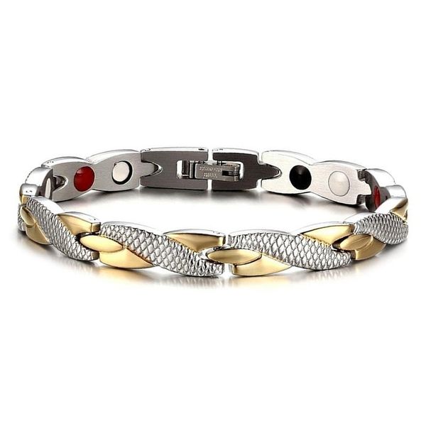

link, chain men's detachable dragon pattern magnetic therapy fashion simple couple bracelet european and american jewelry, Black