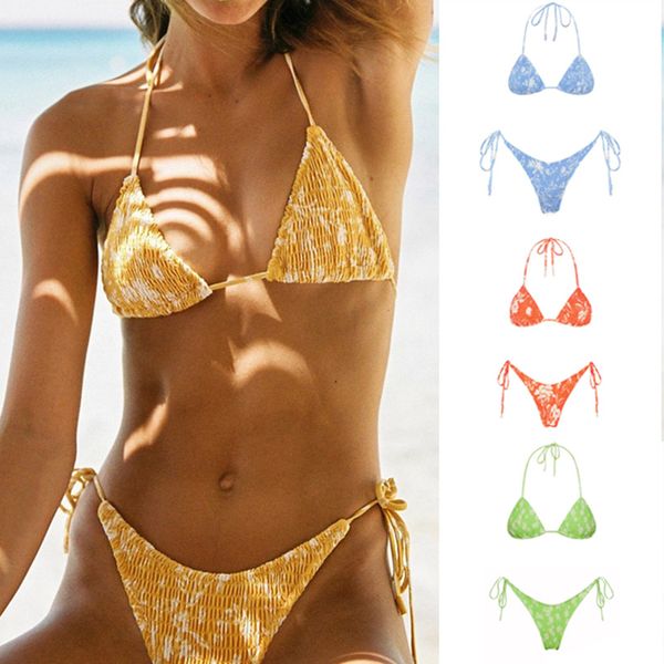 

triangle push up bikini set brazilian string thong swimwear ruched bandage bikinis women two piece swimsuit micro biquini, White;black