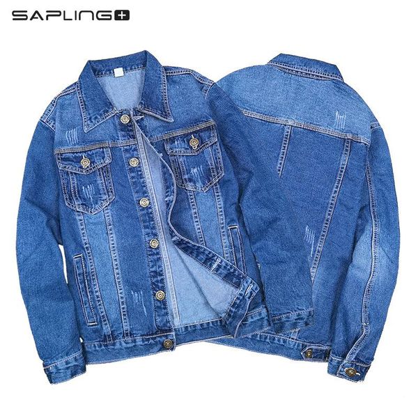 

men's jackets jean jacket korean style fashion casual slim denim mens ripped washed cowboys size m-3xl, Black;brown