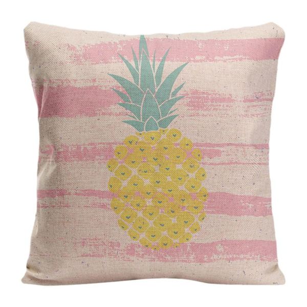 

cotton linen summer bright poster with pineapple throw pillow case decorative cushion cover pillowcase customize gift for sofa cushion/decor