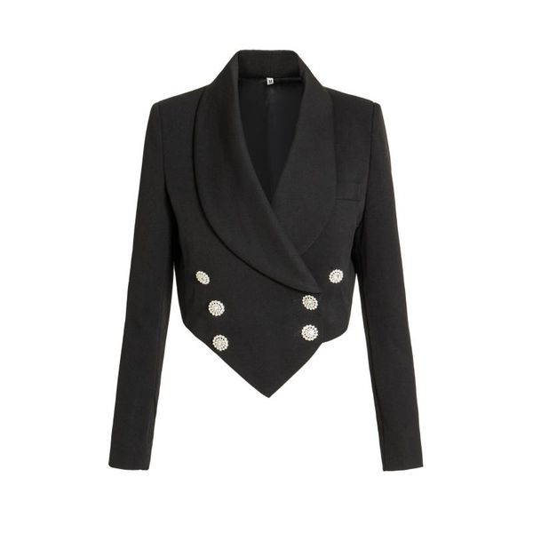 

women's suits & blazers unique personality asymmetric cut lapel long double-breasted temperament commuting european ladies early fall l, White;black