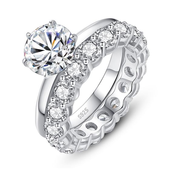 

jewelry s925 silver ring female mozambique stone set ring proposa diamond wedding