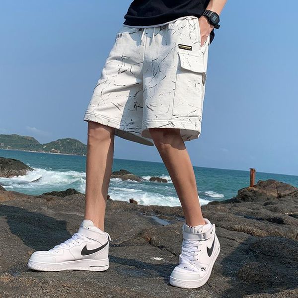 

men's shorts 2021 pants summer casual five-point men, White;black