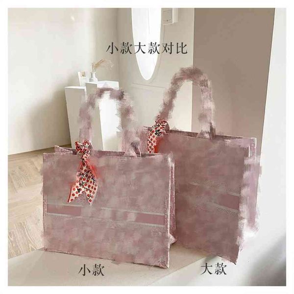 

large capacity simple hand-held women's summer 2021 new fashion atmosphere fan canvas tote popular shopping bag