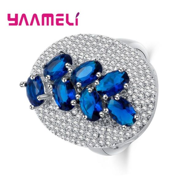 

fashion ring jewelry white cz stone rings for women bridal wedding accessories 925 sterling silver engaged cluster, Golden;silver