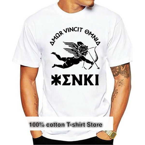

men's t-shirts enki eye wear glasses cherub greek brand logo t shirt, White;black