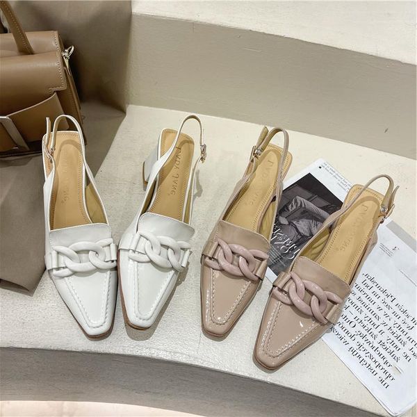 

sandals 2021 retro woman shoes summer heels all-match buckle strap suit female beige espadrilles platform original comfort g, Black