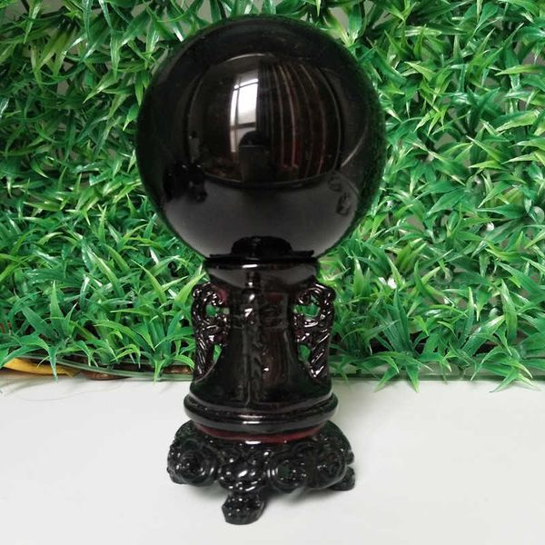 60/70 / 80mm Natural Obsidian Crystal Ball Decoração de Casa Diviner Diviner Circular Stone Ball Wedding Pography Acessórios 211118
