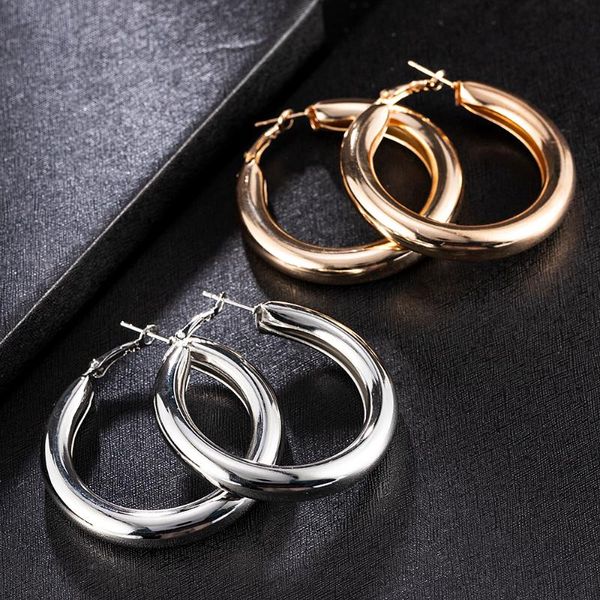 

hoop & huggie 2021 double eleven fashion gold color metal drop earrings stainless steel simple knot twist women statement jewelry, Golden;silver