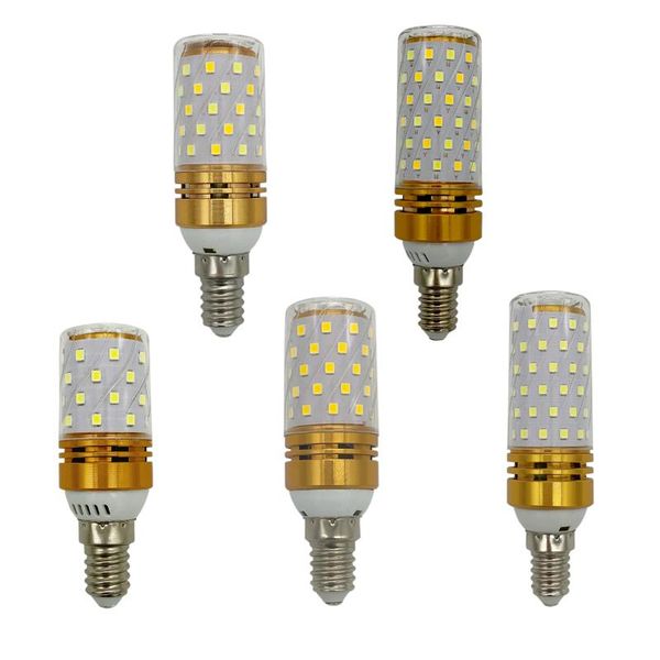 

bulbs e14 8w 12w 16w light ac85v-265v pc-shell&al no flicker 3 color temperature led lamps lamp corn lights lampada 5pc